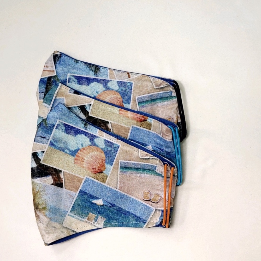 Beach Lovers Double Layered Reversible Face Mask - Picture 4 of 7